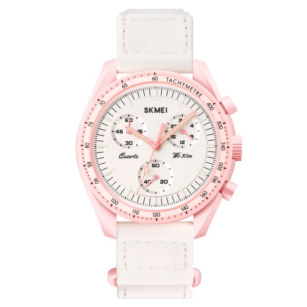 Жіночий годинник Skmei 1982PK Pink з хронографом та мінеральним склом
