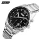 Мужские часы Skmei 9096BK Black с серебристым браслетом, хронографом и минеральным стеклом