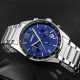 Чоловічий годинник Skmei 9096BU Blue з хронографом та металевим браслетом