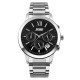 Чоловічий класичний годинник Skmei 9097BK Black з хронографом та металевим браслетом