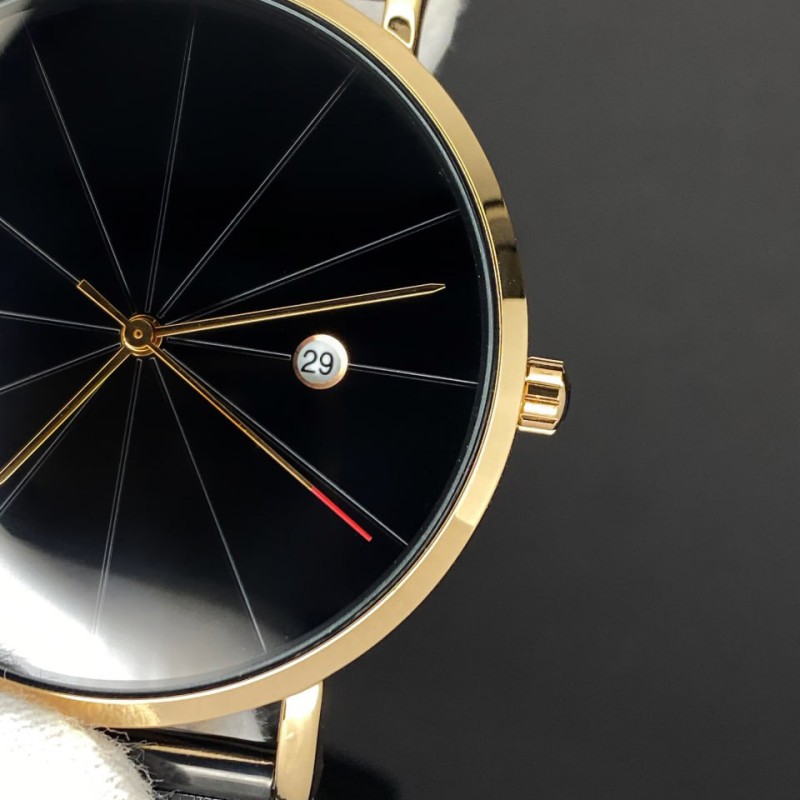 Мужские классические часы Skmei 9183RGBK Black-Rose Gold с металлическим браслетом и календарем