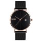 Мужские классические часы Skmei 9183RGBK Black-Rose Gold с металлическим браслетом и календарем