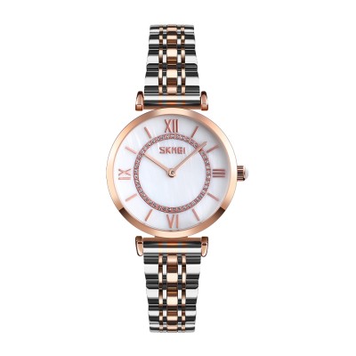 Skmei 9198TRGWTH-S Rose Gold-Silver-White Lady