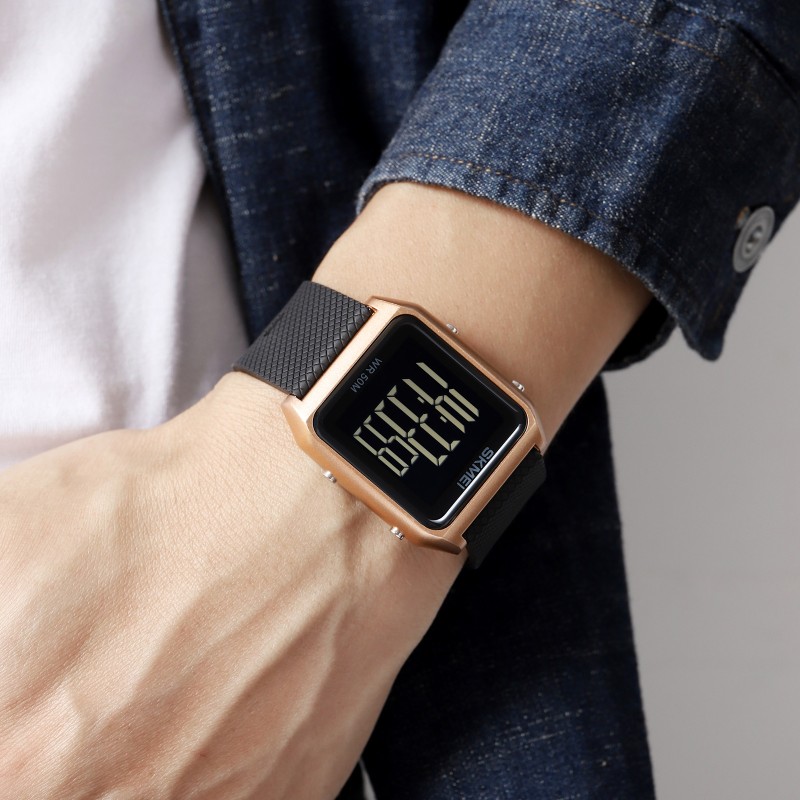 Спортивний годинник Skmei 1866RGBK Rose Gold-Black з підсвічуванням та календарем