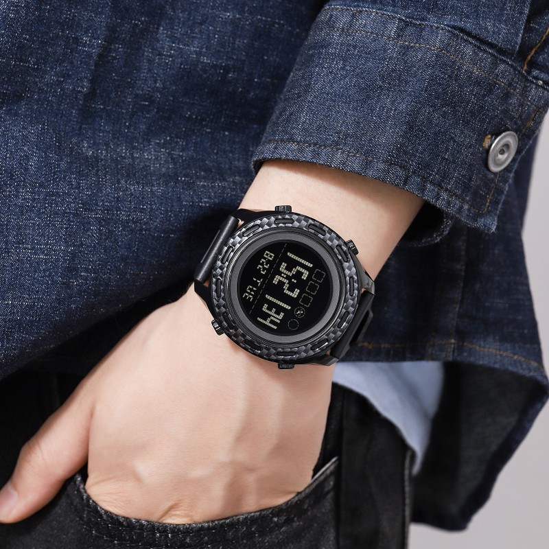 Мужские спортивные часы Skmei 1872BKBK Black-Black с электронным циферблатом и водозащитой 5 ATM
