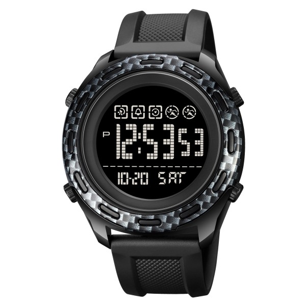 Мужские спортивные часы Skmei 1872BKBK Black-Black с электронным циферблатом и водозащитой 5 ATM