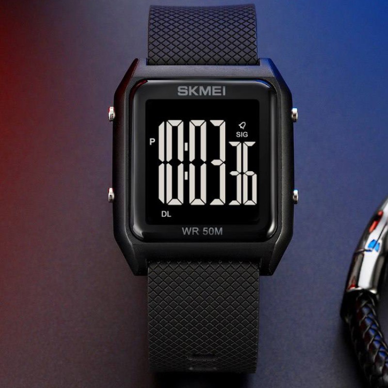 Мужские спортивные часы Skmei 1866BKBK Black-Black с электронным циферблатом и подсветкой