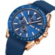 Чоловічий наручний годинник Skmei 9253PRGBU Rose Gold-Blue з хронографом та синім силіконовим ремінцем