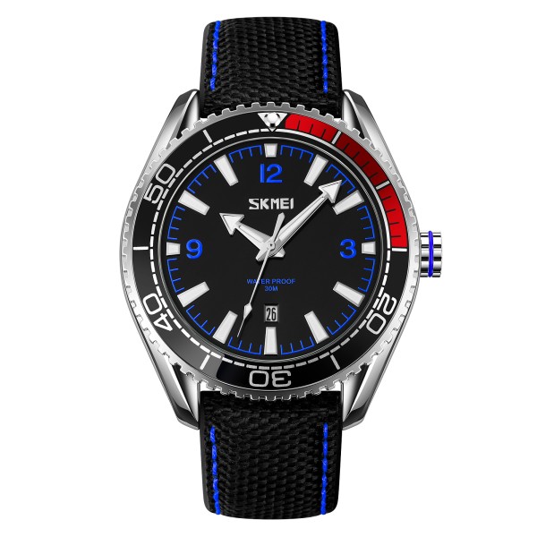 Мужские наручные часы Skmei 9291BU Blue с нейлоновым ремешком и минеральным стеклом