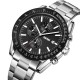 Чоловічий годинник Skmei 9253SIBK Silver-Black з хронографом та металевим браслетом