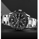 Чоловічий годинник Skmei 9253SIBK Silver-Black з хронографом та металевим браслетом