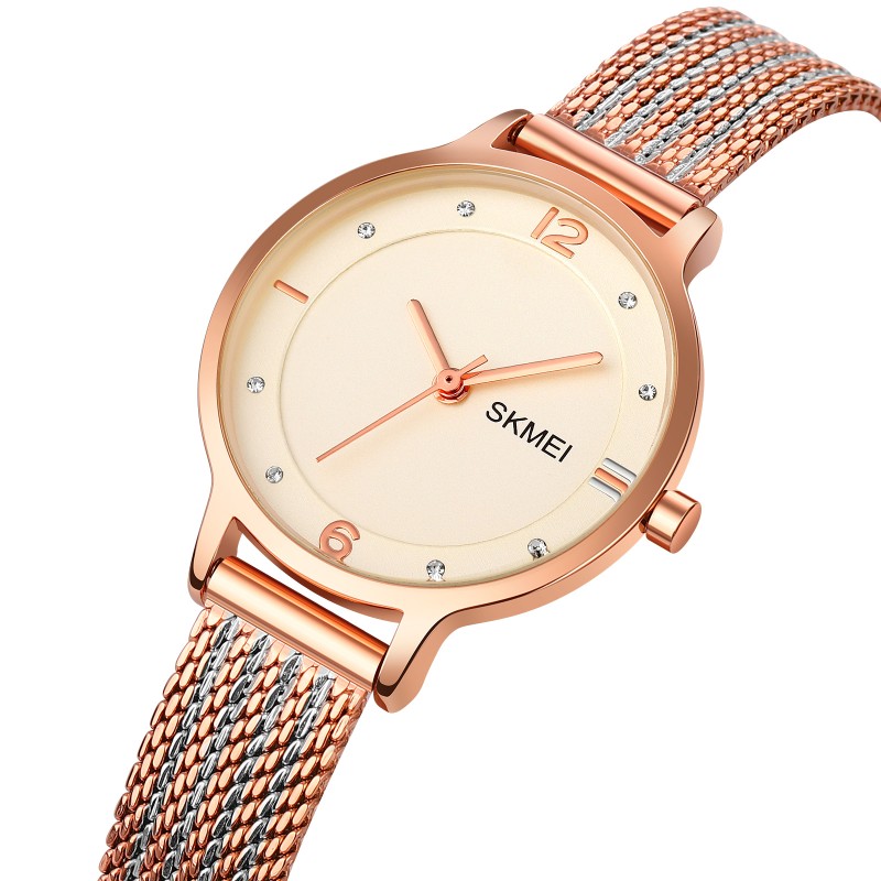Жіночий годинник Skmei 1874RG Rose Gold у кольорі рожеве золото з білим циферблатом