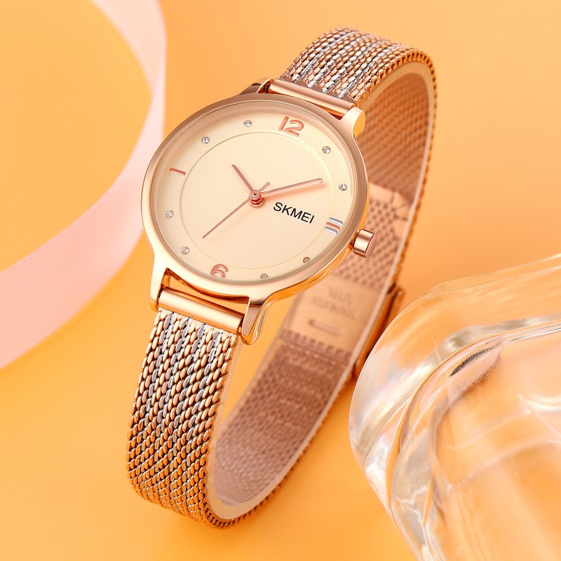 Жіночий годинник Skmei 1874RG Rose Gold у кольорі рожеве золото з білим циферблатом