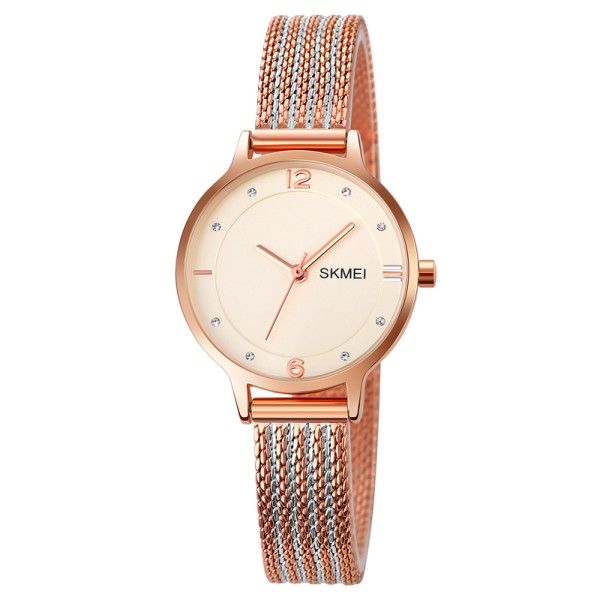 Жіночий годинник Skmei 1874RG Rose Gold у кольорі рожеве золото з білим циферблатом