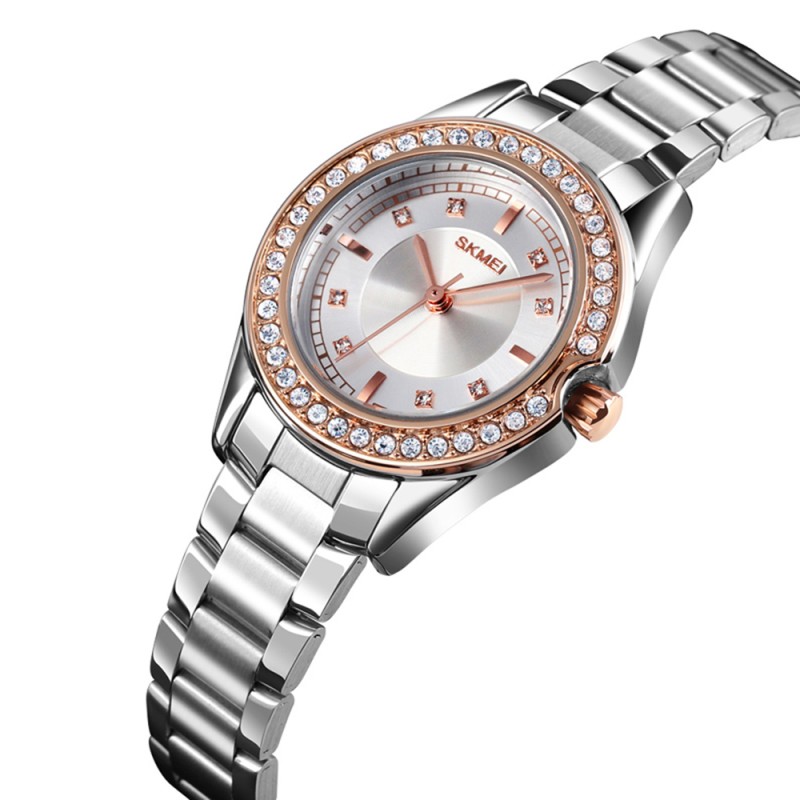 Жіночий класичний годинник Skmei 1534RGSI Rose Gold-Silver зі сріблястим браслетом та мінеральним склом