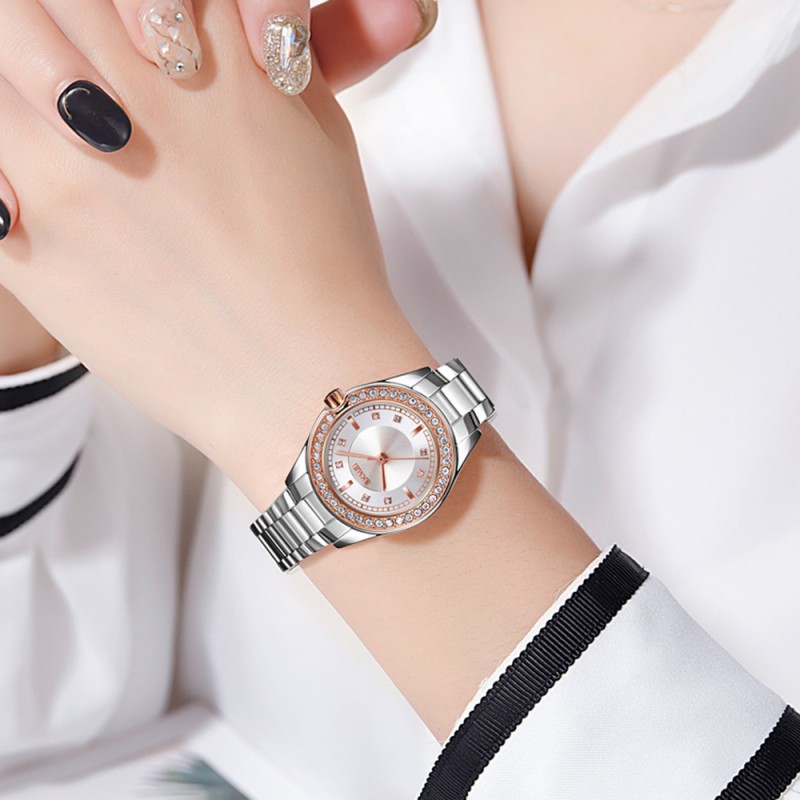 Жіночий класичний годинник Skmei 1534RGSI Rose Gold-Silver зі сріблястим браслетом та мінеральним склом