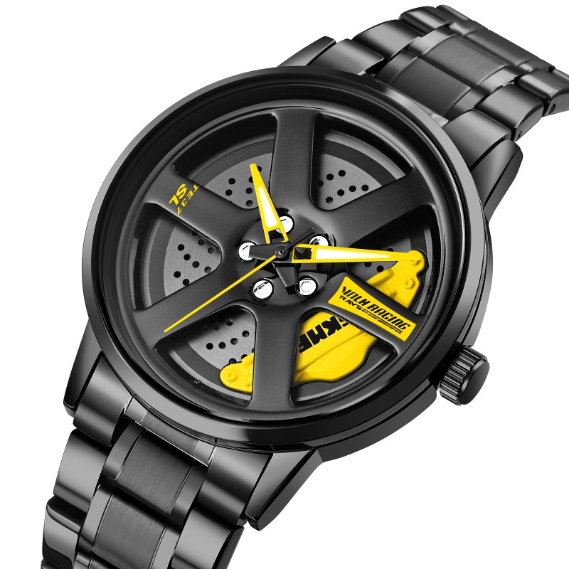 Мужские часы Skmei 1787YL Yellow STOPPED с металлическим браслетом и минеральным стеклом