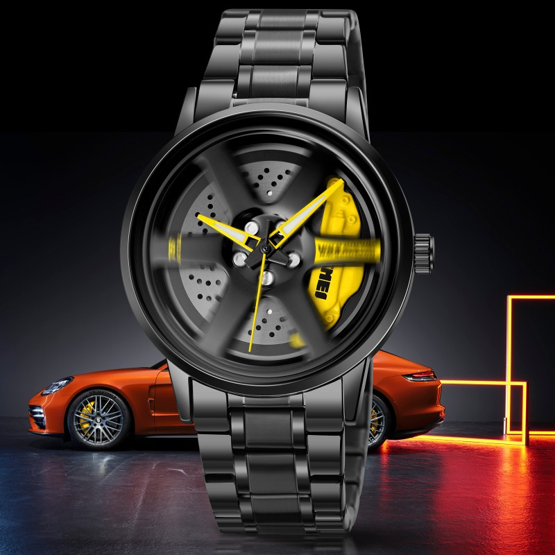 Мужские часы Skmei 1787YL Yellow STOPPED с металлическим браслетом и минеральным стеклом