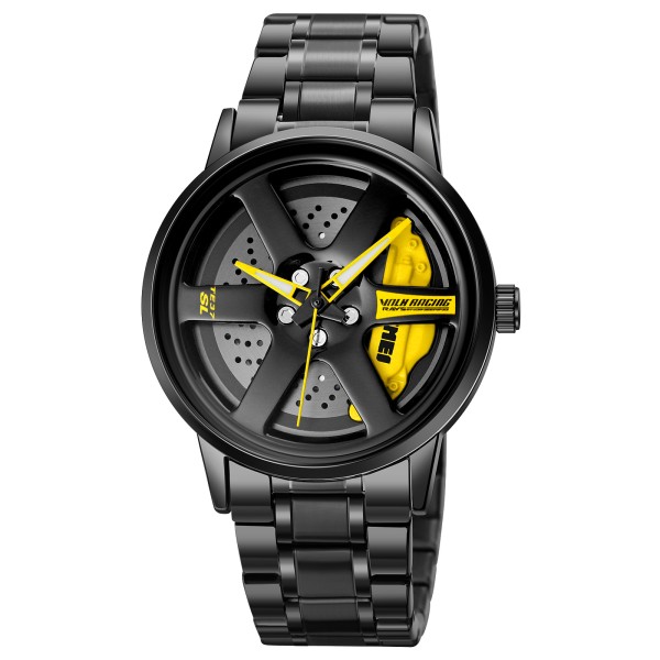 Мужские часы Skmei 1787YL Yellow STOPPED с металлическим браслетом и минеральным стеклом