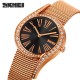 Жіночий годинник Skmei 9252BK Black з металевим браслетом кольору рожеве золото