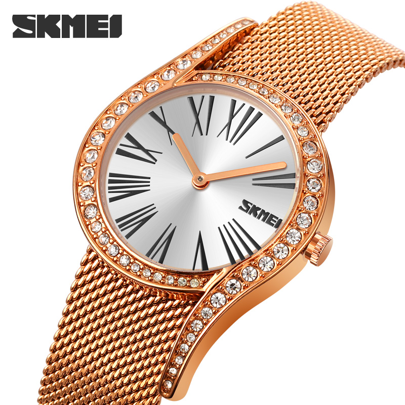 Жіночий класичний годинник Skmei 9252SI Silver з металевим браслетом та мінеральним склом