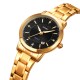 Жіночий класичний годинник Skmei 1819GDBK Gold-Black із золотистим браслетом та чорним циферблатом