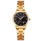 Жіночий класичний годинник Skmei 1819GDBK Gold-Black із золотистим браслетом та чорним циферблатом
