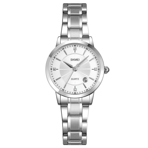 Женские классические часы Skmei 1819SISI Silver-Silver с серебристым браслетом и минеральным стеклом