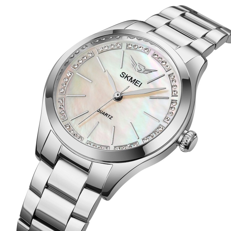 Жіночий класичний годинник Skmei 1964SIWT Silver-White зі сріблястим браслетом