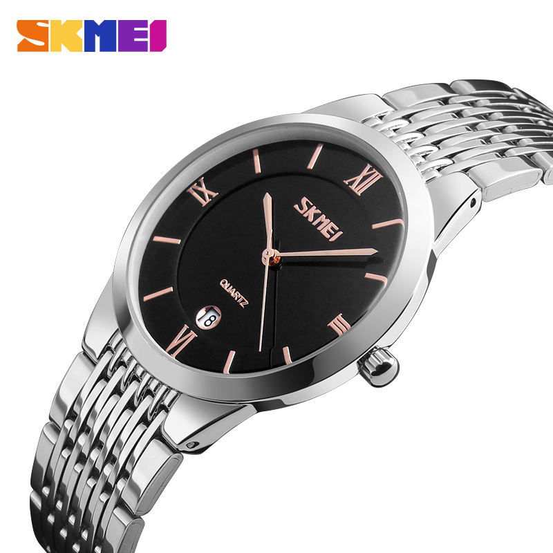 Жіночий годинник Skmei 9139BKGD-B Black-Gold B з мінеральним склом та сталевим браслетом
