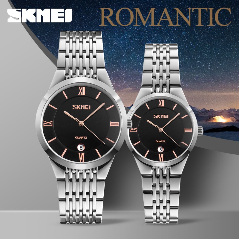 Жіночий годинник Skmei 9139BKGD-B Black-Gold B з мінеральним склом та сталевим браслетом