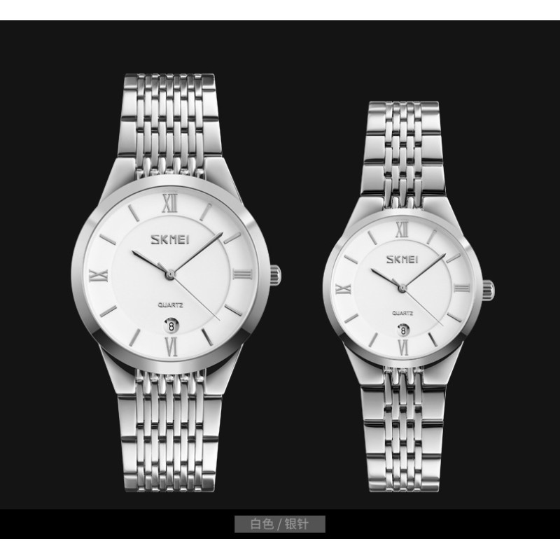 Жіночий годинник Skmei 9139WTSI-S White-Silver S класичний зі сріблястим браслетом та білим циферблатом