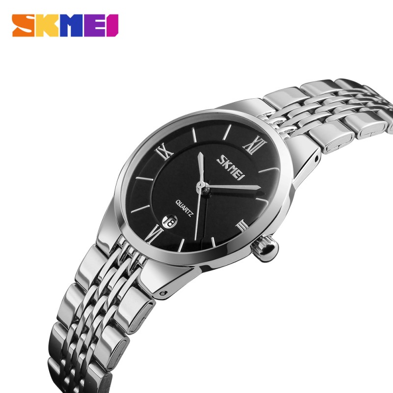 Жіночий класичний годинник Skmei 9139BKSI-S Black-Silver S зі сріблястим браслетом