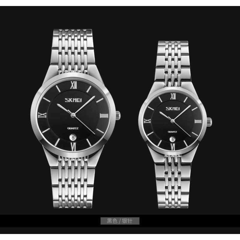Жіночий класичний годинник Skmei 9139BKSI-S Black-Silver S зі сріблястим браслетом