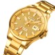 Мужские классические часы Skmei 1654GD Gold в золотистом цвете с минеральным стеклом