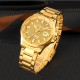 Мужские классические часы Skmei 1654GD Gold в золотистом цвете с минеральным стеклом