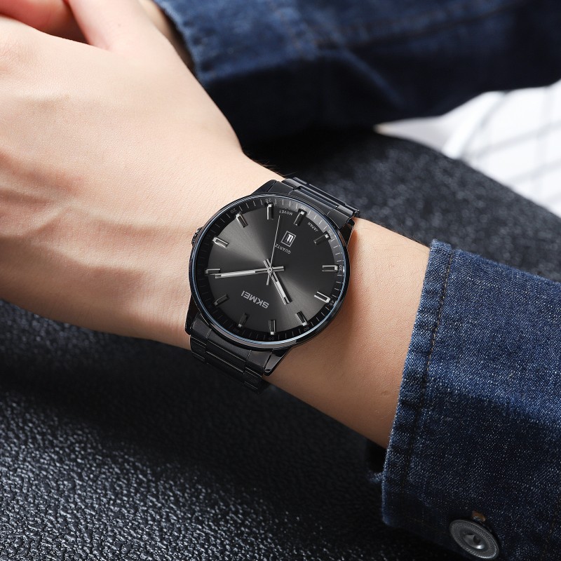 Мужские часы Skmei 1878BK Black с металлическим браслетом и минеральным стеклом