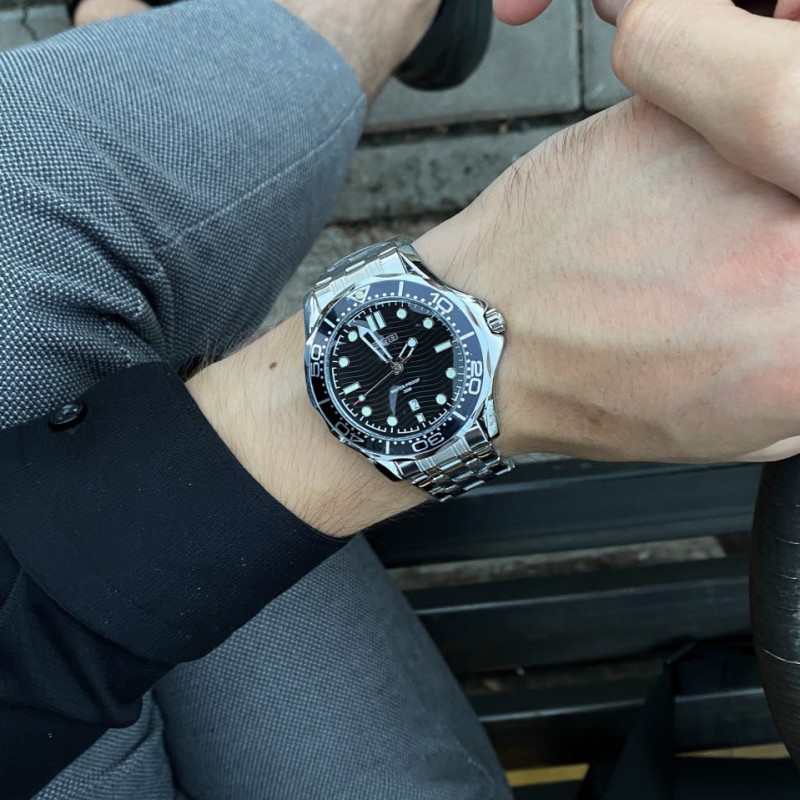 Мужские классические часы Skmei 9276SSIBK Silver-Black Steel Strap с металлическим браслетом