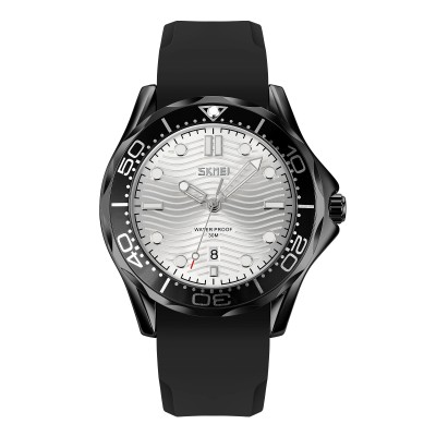 Skmei 9276PBKSI Black-Silver Silicone strap STOPPED