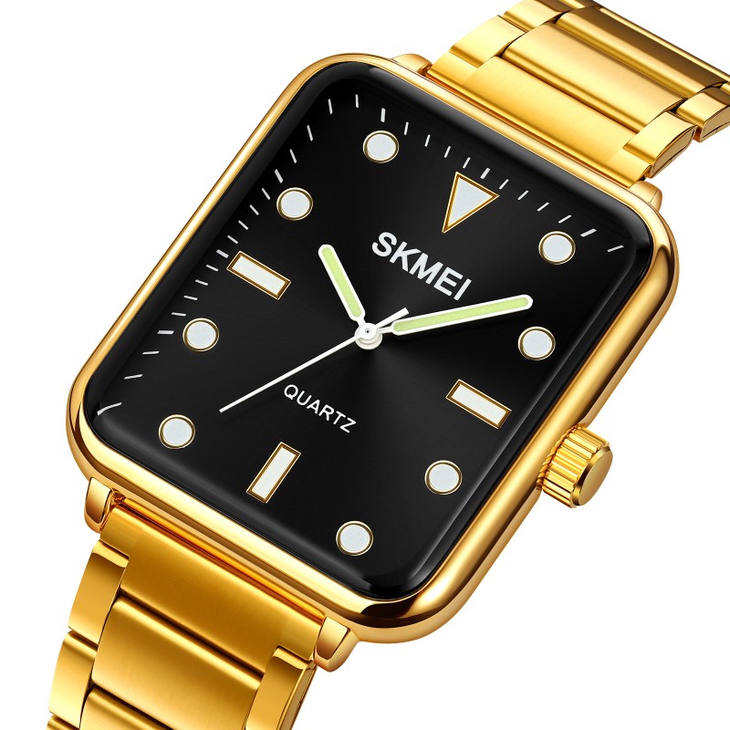 Чоловічий годинник Skmei 1954GDBK-SP Gold-Black Sun Pattern з металевим браслетом