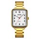 Женские часы Skmei 1955GDWT Gold-White с золотистым браслетом и минеральным стеклом