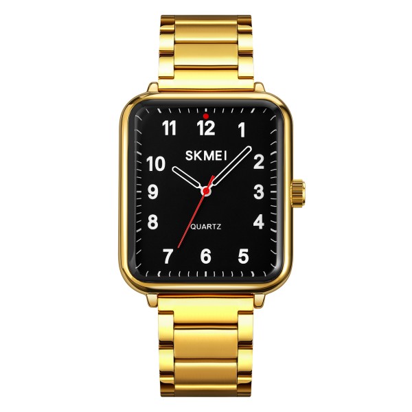 Жіночий годинник Skmei 1955GDBK Gold-Black у класичному стилі з металевим браслетом