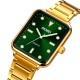 Жіночий годинник Skmei 1955GDGN-SP Gold-Green Sun Pattern з мінеральним склом та золотистим браслетом
