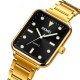 Женские часы Skmei 1955GDBK-SP Gold-Black Sun Pattern с кварцевым механизмом и золотистым браслетом
