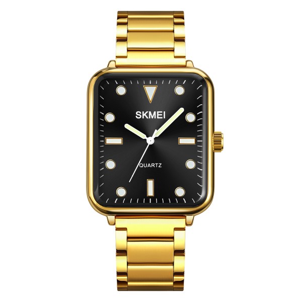 Женские часы Skmei 1955GDBK-SP Gold-Black Sun Pattern с кварцевым механизмом и золотистым браслетом
