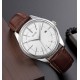 Чоловічий класичний годинник Skmei 9298SISIBN Silver Silver-Brown зі шкіряним ремінцем та мінеральним склом