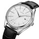 Чоловічий класичний годинник Skmei 9298SISIBK Silver-Black зі шкіряним ремінцем та мінеральним склом