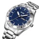 Чоловічий класичний годинник Skmei 9293SIBU Silver-Blue зі сріблястим браслетом та синім циферблатом