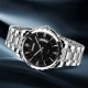 Чоловічий класичний годинник Skmei 9069SIBK Silver-Black зі сріблястим браслетом та чорним циферблатом