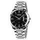 Чоловічий класичний годинник Skmei 9069SIBK Silver-Black зі сріблястим браслетом та чорним циферблатом